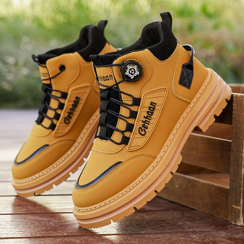 Outdoor Camping Activities - Men's High-Top Boots, Quick-Wear Design with