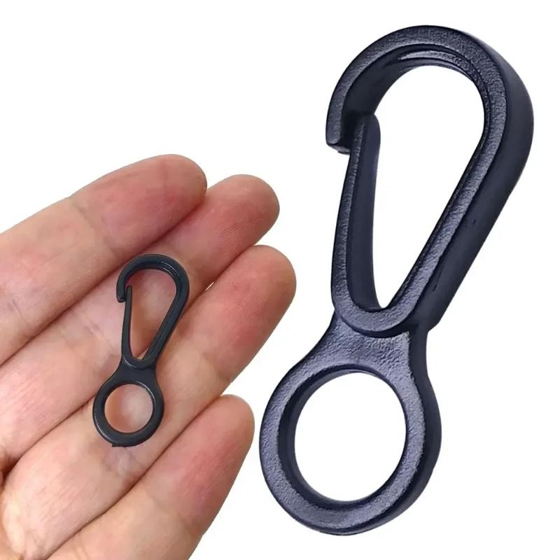 Outdoor Camping Activities - 20Pcs Durable Black Plastic Snap Hooks