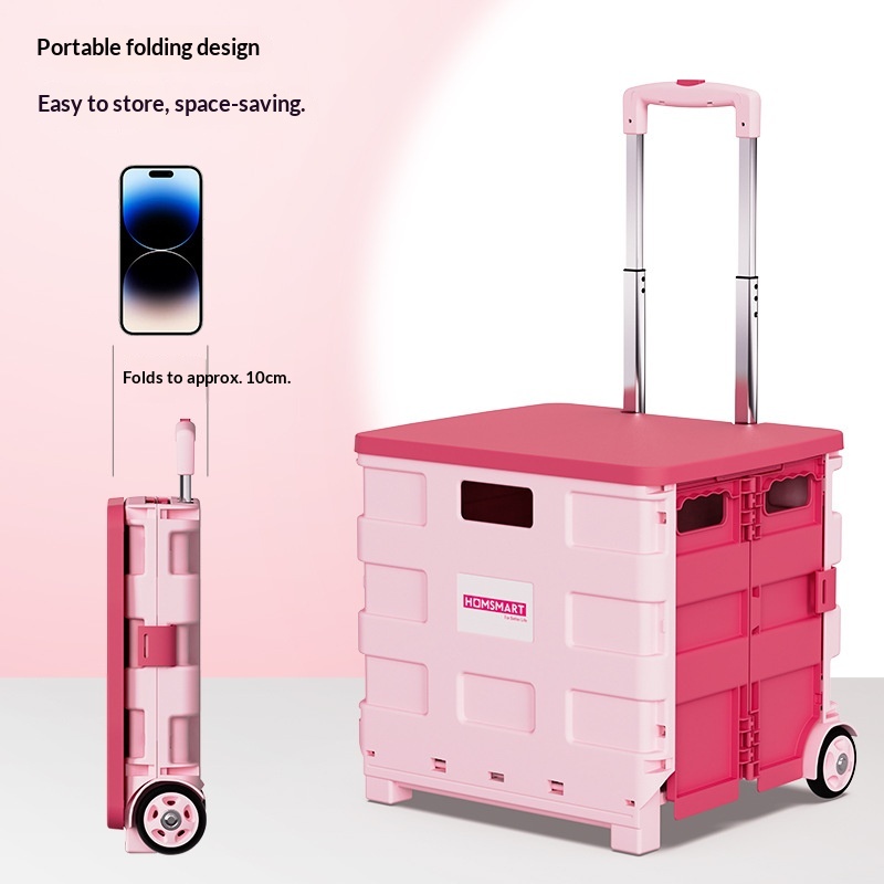 Outdoor Camping Trolley - Portable Foldable Shopping Trolley Cart Collapsible