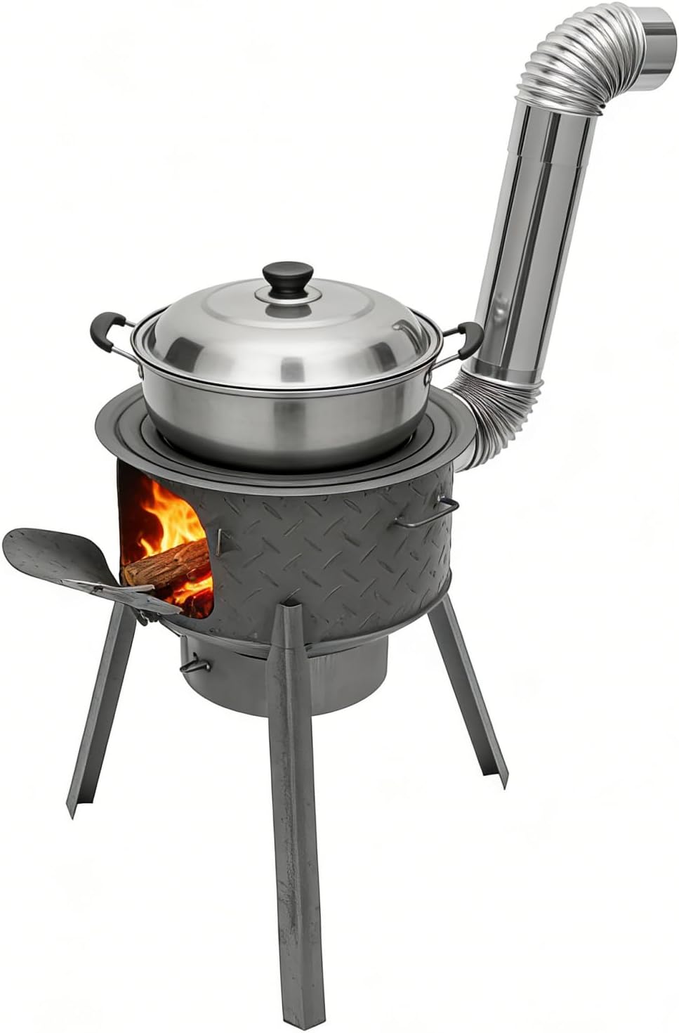 Outdoor Camping Stove Wood - Portable Wood Burning Rocket Stove for
