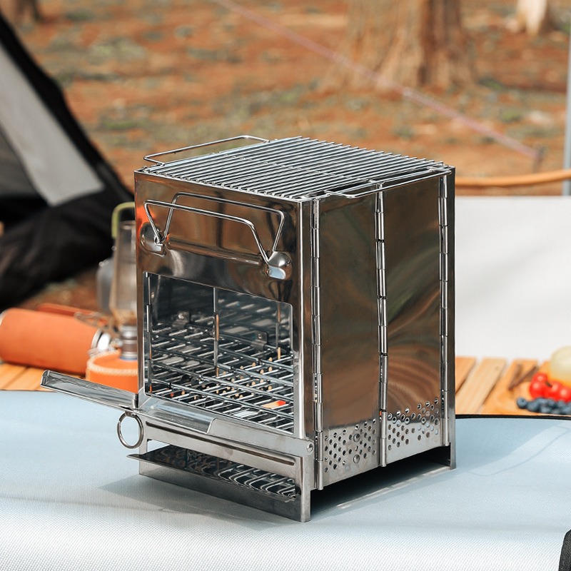 Outdoor Camping Stove Wood - Outdoor ultra-light and portable folding stainless
