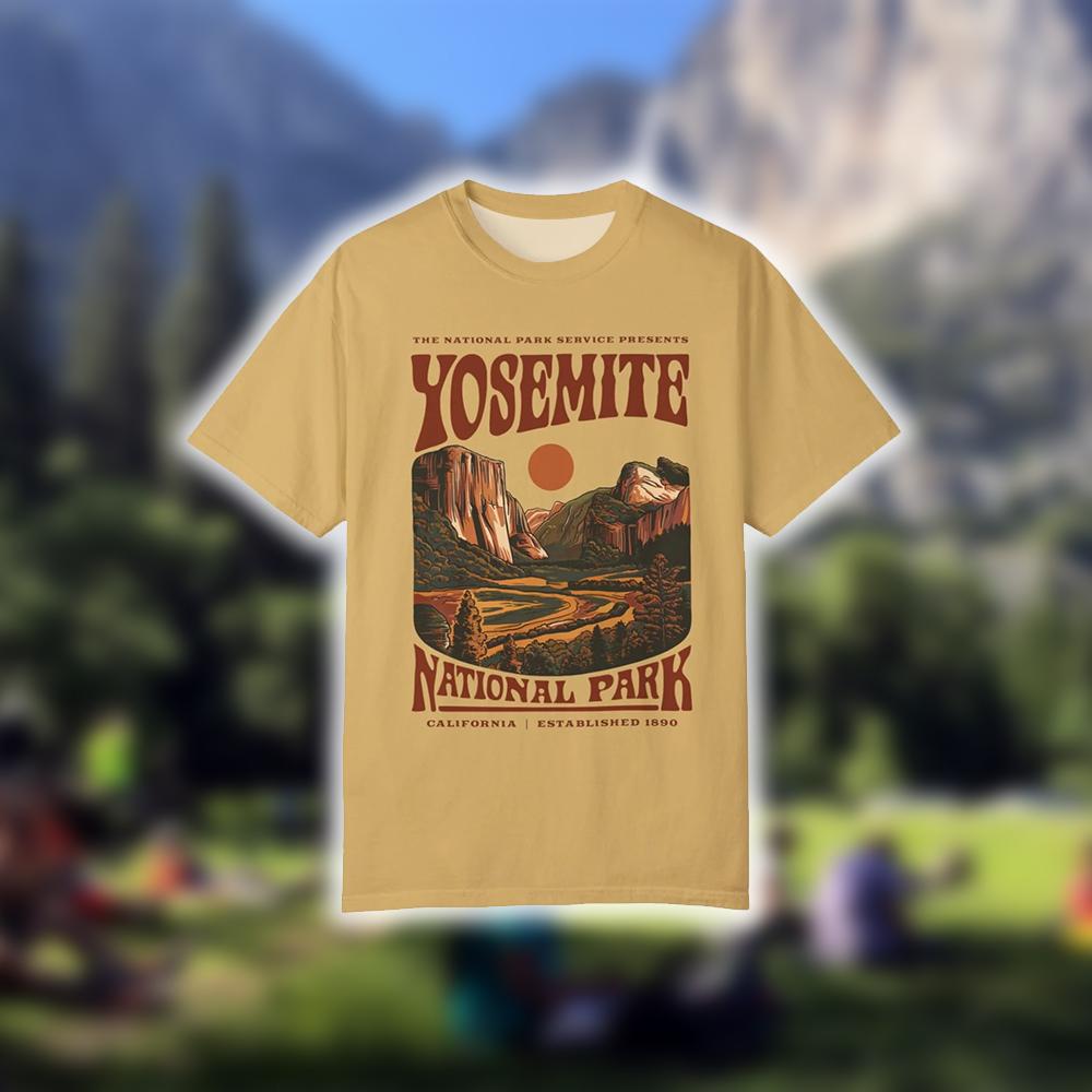 Outdoor Camping Yosemite - Yosemite National Park Vintage Print T-shirt