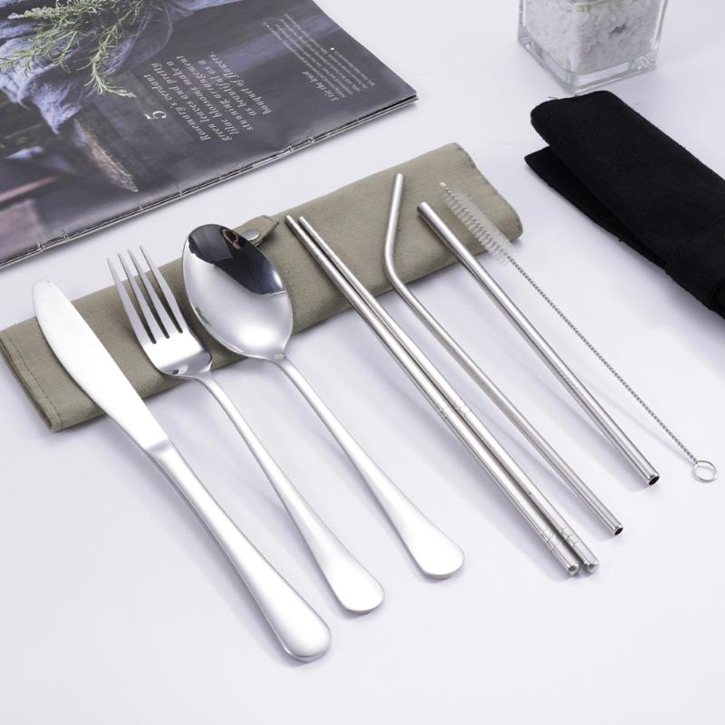 Camp Utensil Set - 8Pcs/Set Tableware Travel Cutlery Set 430