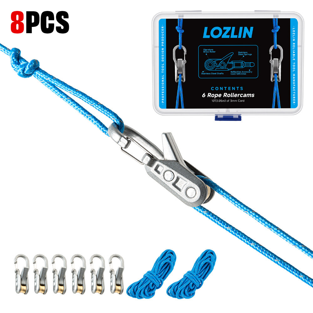 Camp Utensil Set - LOZLIN 8-Piece Rope Set with Roller