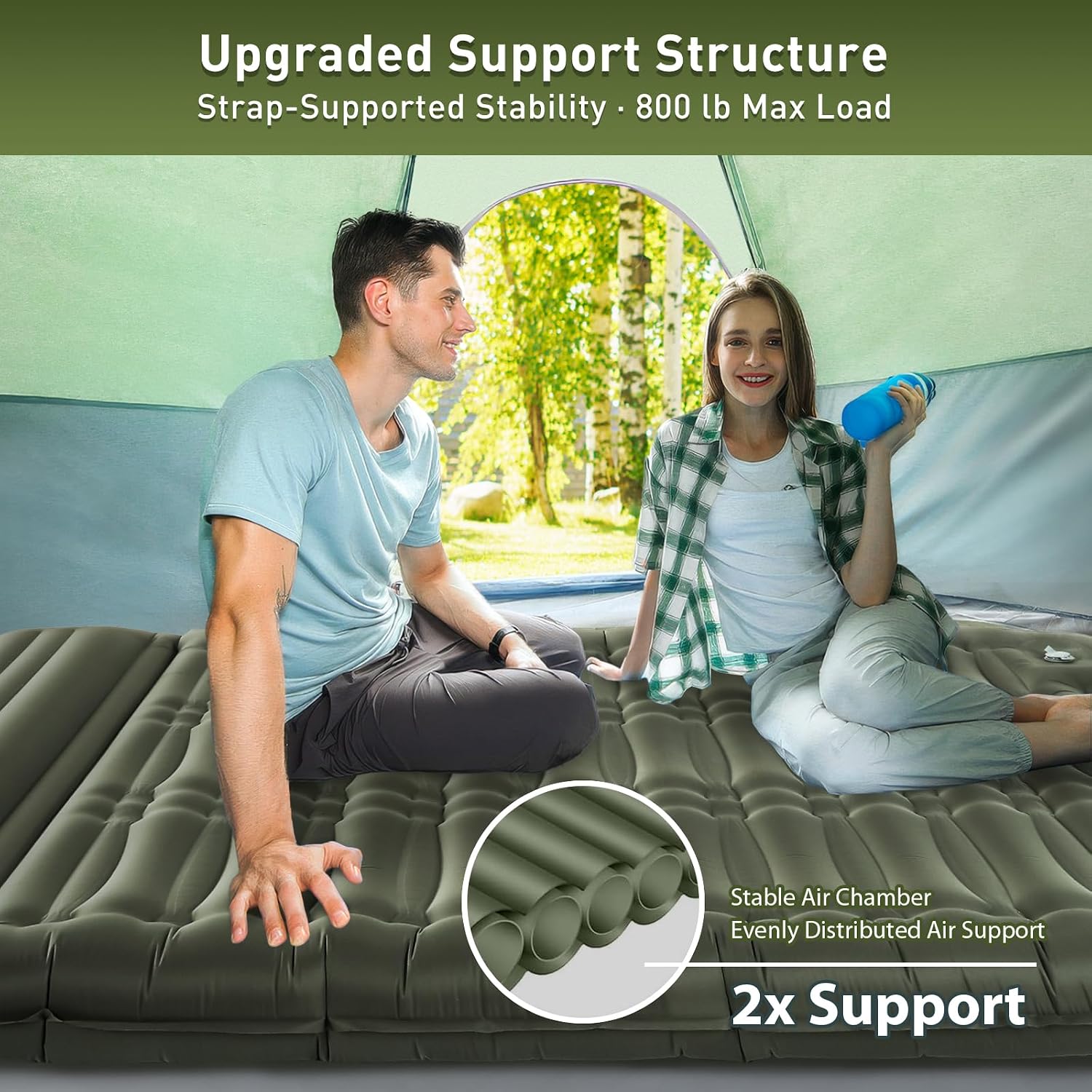 5.5 Inch Full Size Two-Person  - Outdoor Camping Inflatable Tent 评论和价格