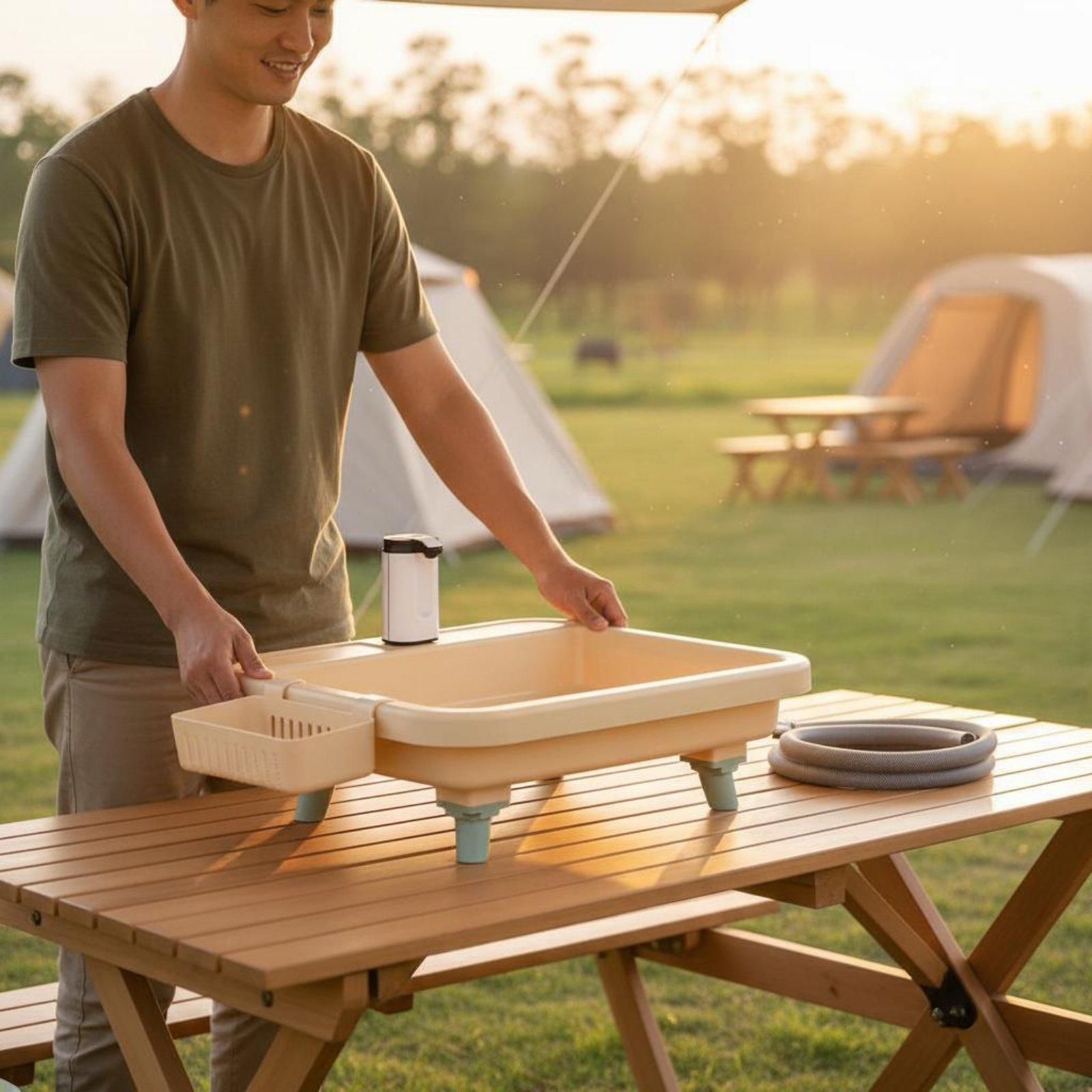 Portable Camping Sink with Bui - Outdoor In Camping 评论和价格