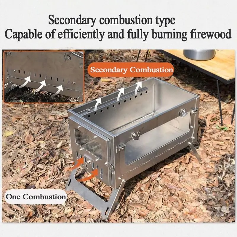 430 Stainless Steel Portable T - Outdoor Camping Stove Wood 评论和价格