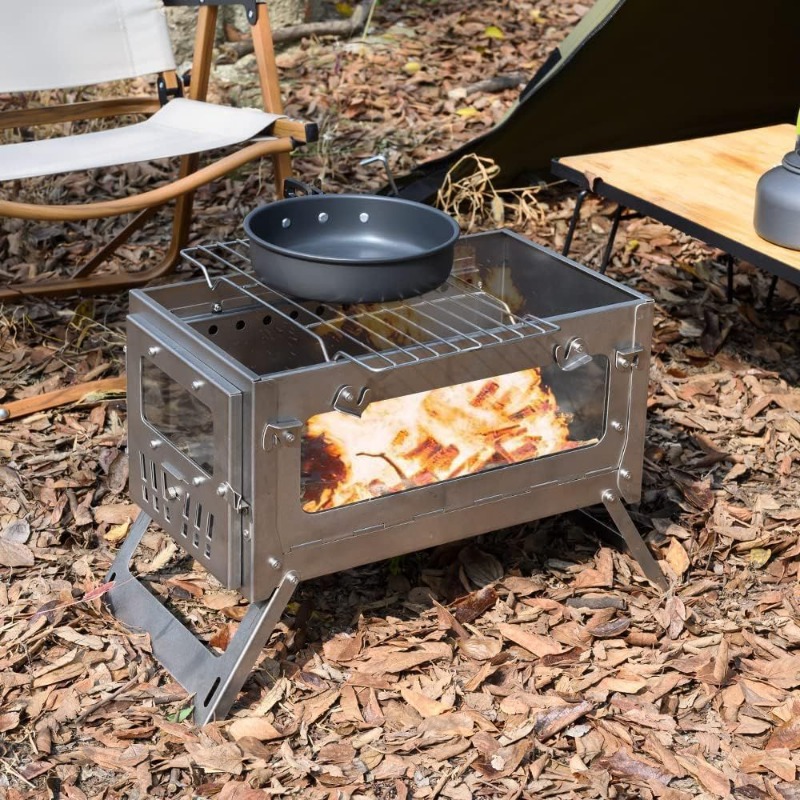 430 Stainless Steel Portable T - Outdoor Camping Stove Wood 评论和价格