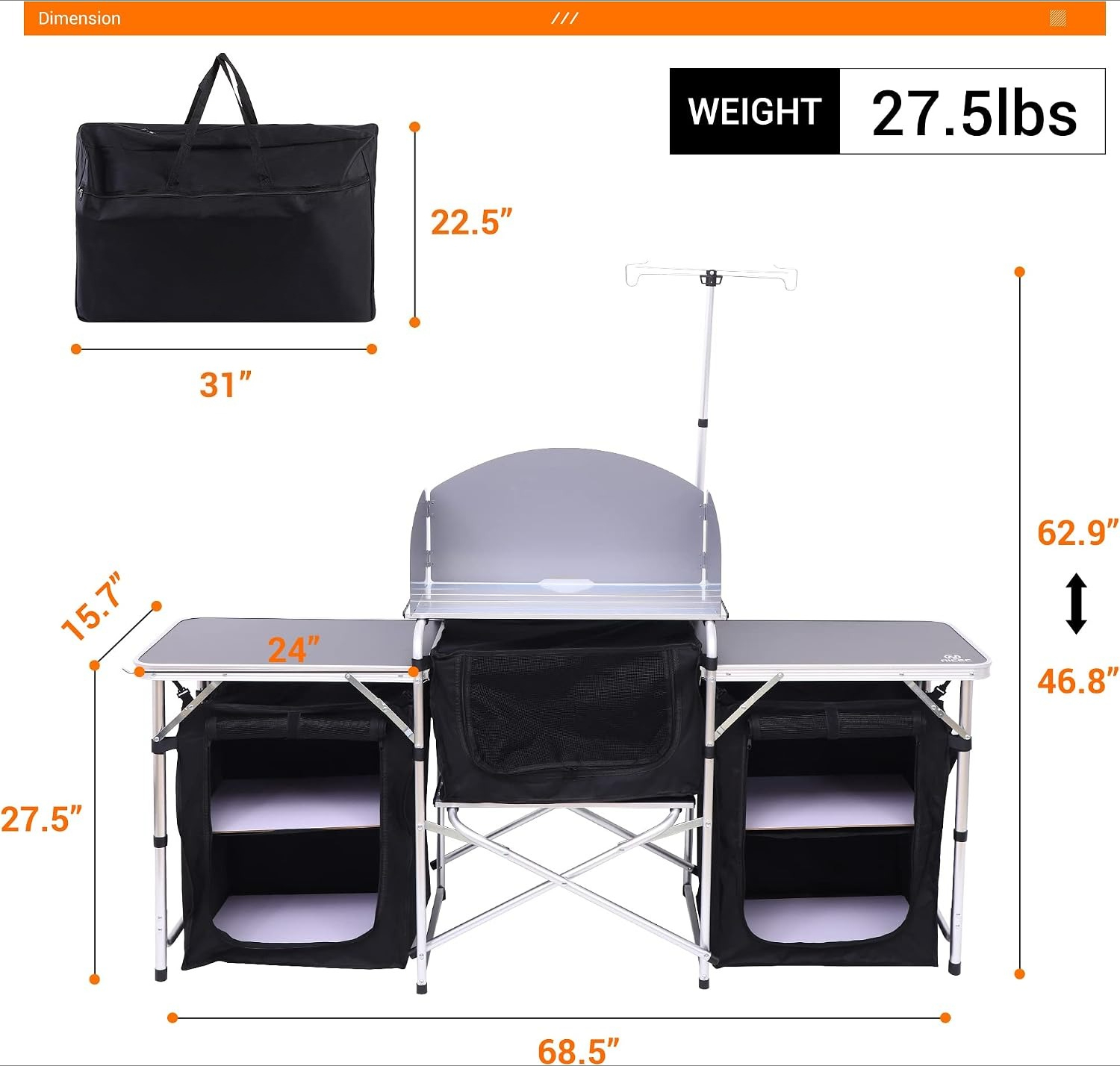 Folding Camping Kitchen Table  - Outdoor Camping Cooking Table 评论和价格