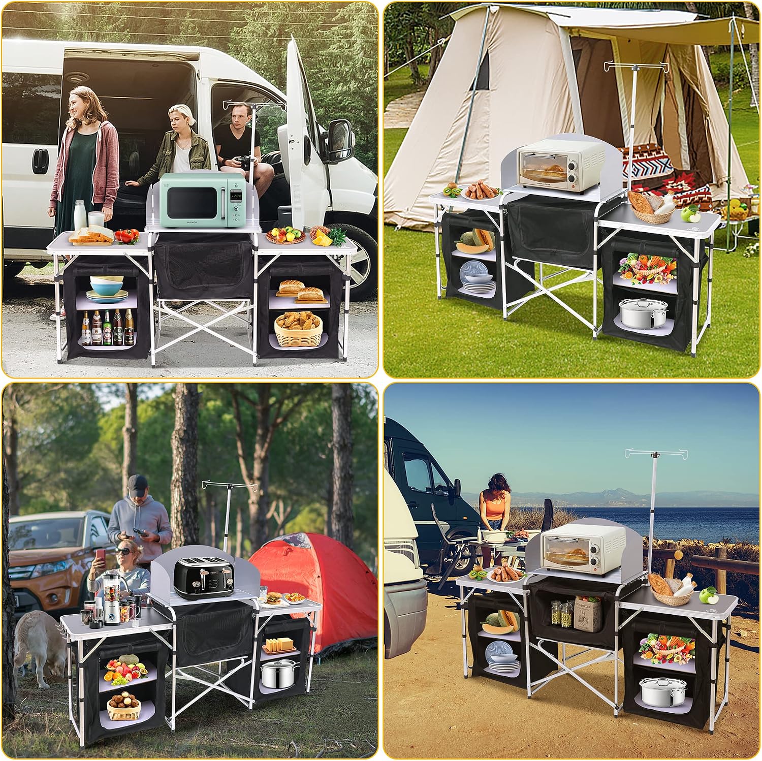Folding Camping Kitchen Table  - Outdoor Camping Cooking Table 评论和价格