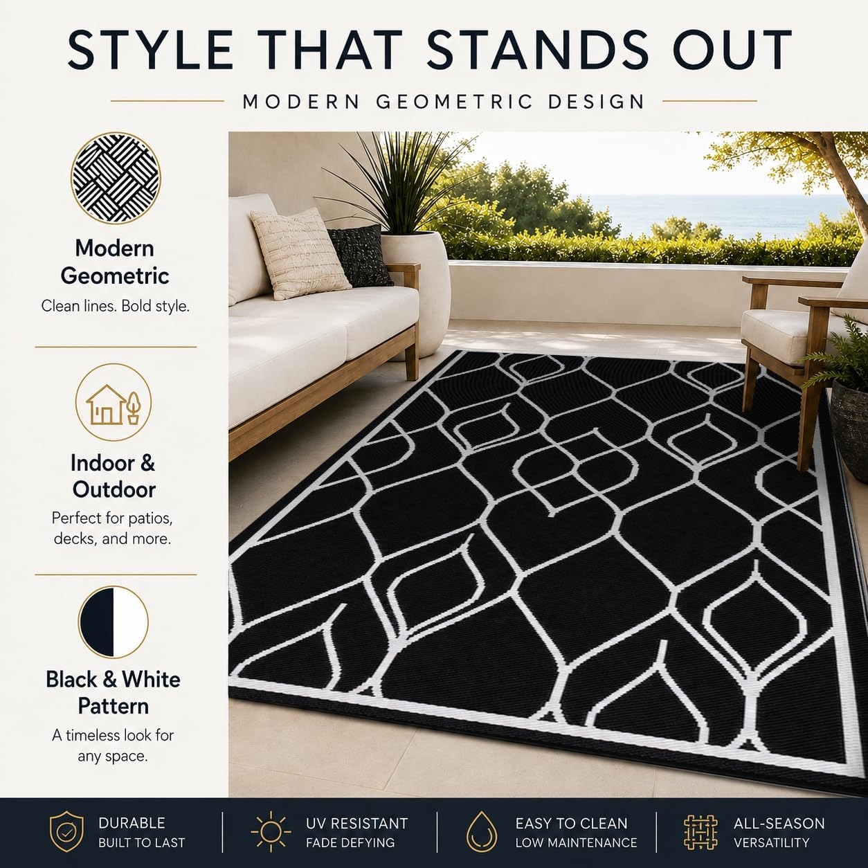 5x8 FT Indoor Outdoor Rug Wate - Outdoor Camping Decke 评论和价格