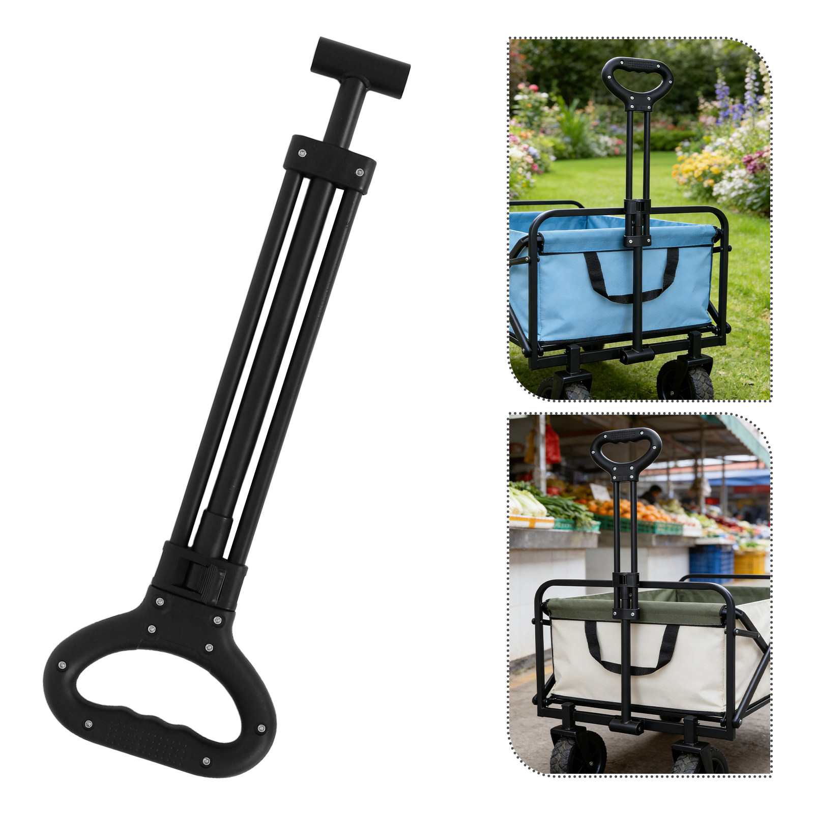 1Set Folding Wagon Push Handle - Outdoor Camping Trolley 评论和价格