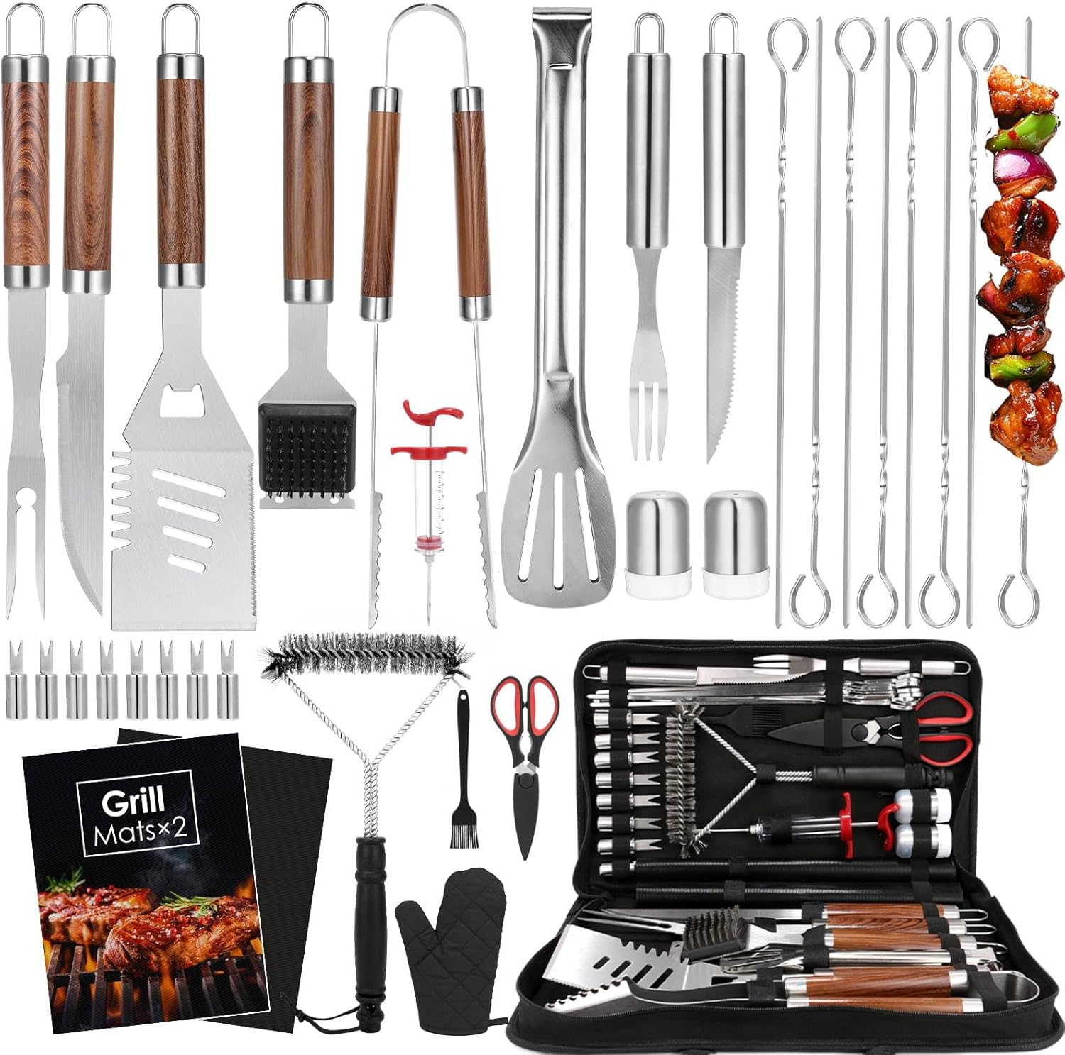 34Pcs Heavy Duty Grill Tools S - Camp Utensil Set 评论和价格