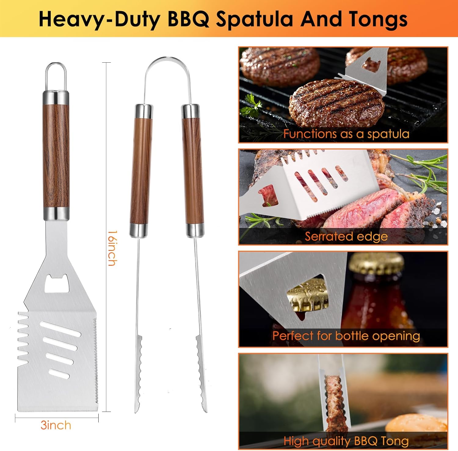 34Pcs Heavy Duty Grill Tools S - Camp Utensil Set 评论和价格