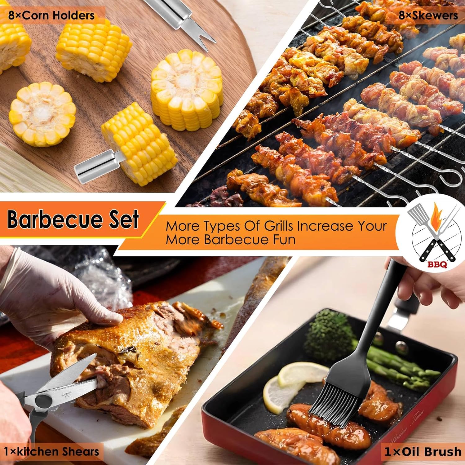 34Pcs Heavy Duty Grill Tools S - Camp Utensil Set 评论和价格