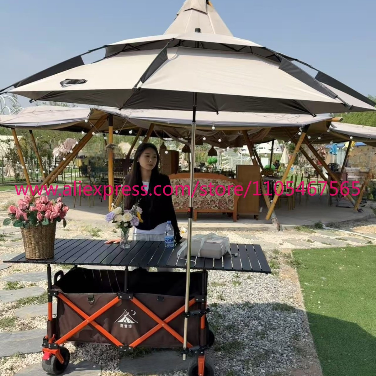 1PCS camper stall large foldab - Outdoor Camping Trolley 评论和价格