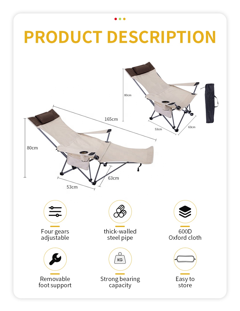 Portable Folding Reclining Cha - Outdoor Camping Chairs Folding 评论和价格