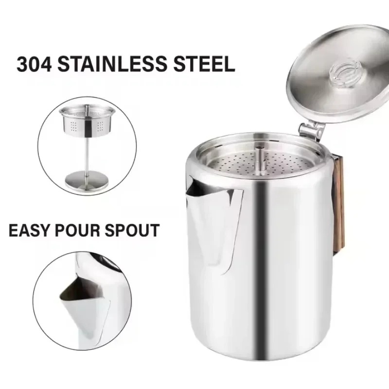 Stainless Steel Camping Coffee - Camp Percolator Coffee 评论和价格