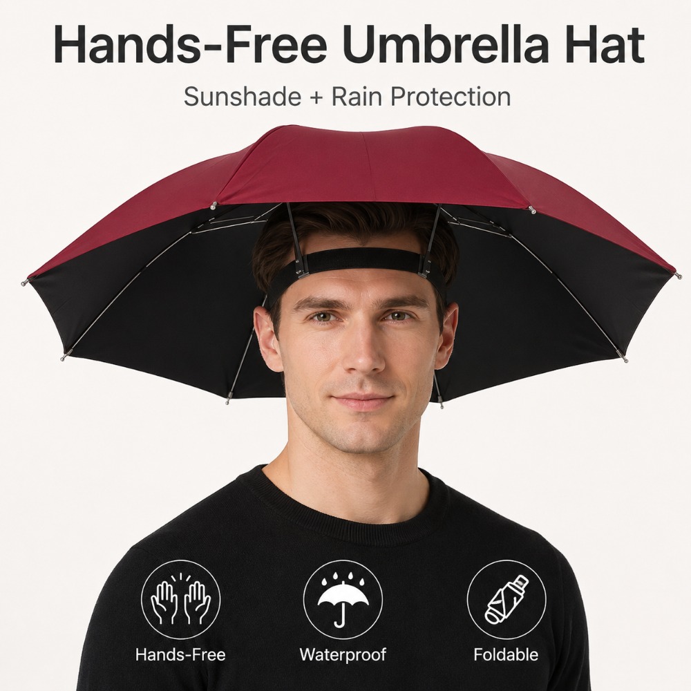 Foldable Head Umbrella Hat Han - Outdoor Camping Hat 评论和价格