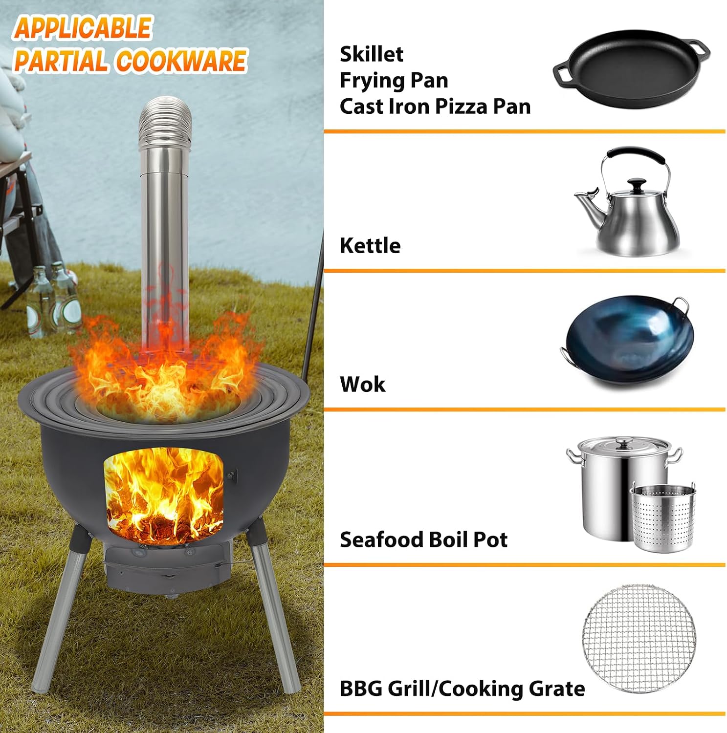 Portable Wood Burning Rocket S - Outdoor Camping Stove Wood 评论和价格