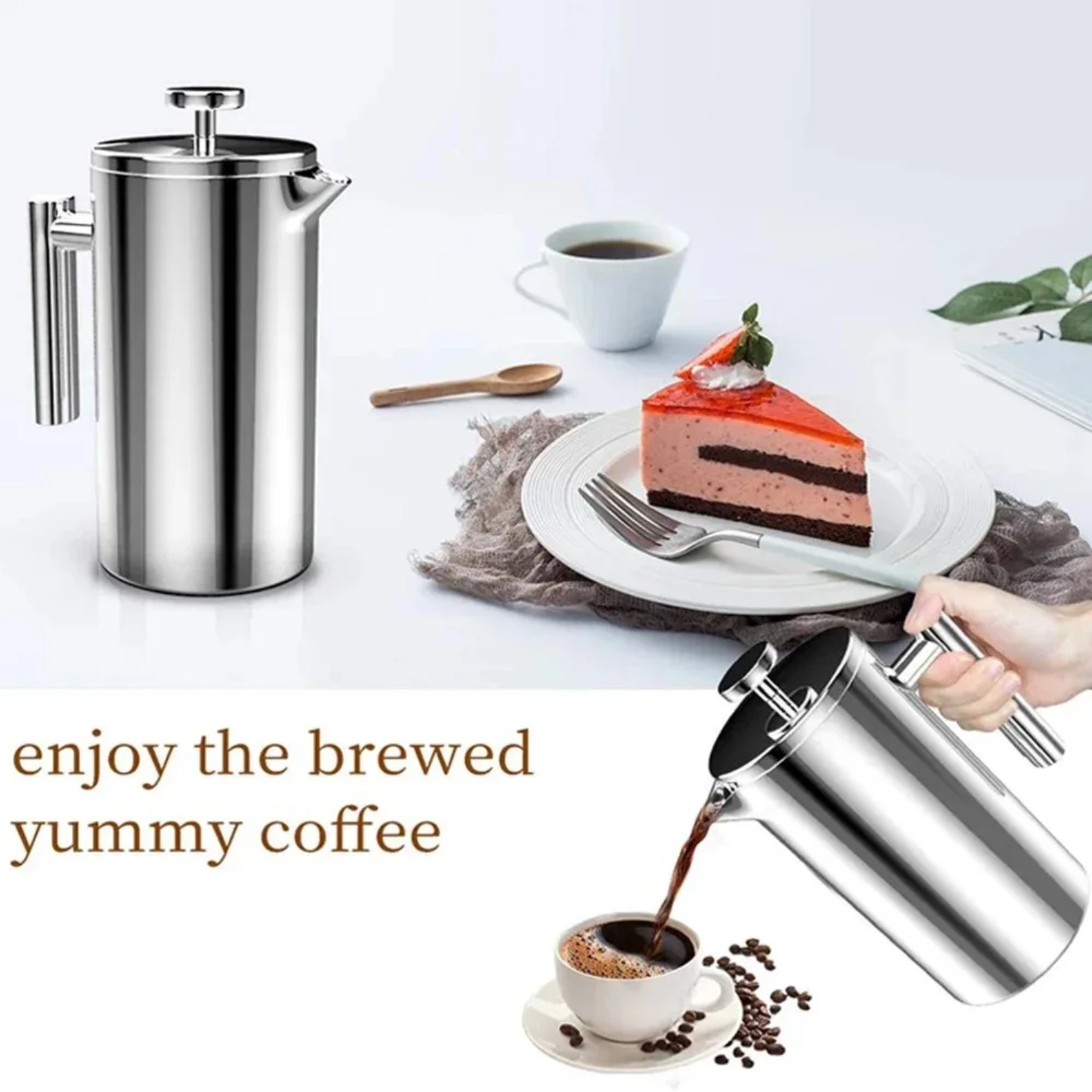 Portable French Press Stainles - Camp Percolator Coffee 评论和价格