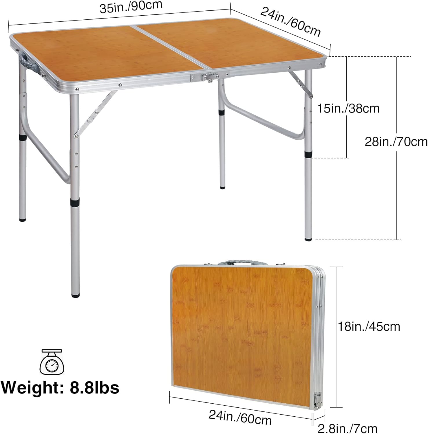 Adjustable Height 35x24-Inch F - Outdoor Camping Cooking Table 评论和价格