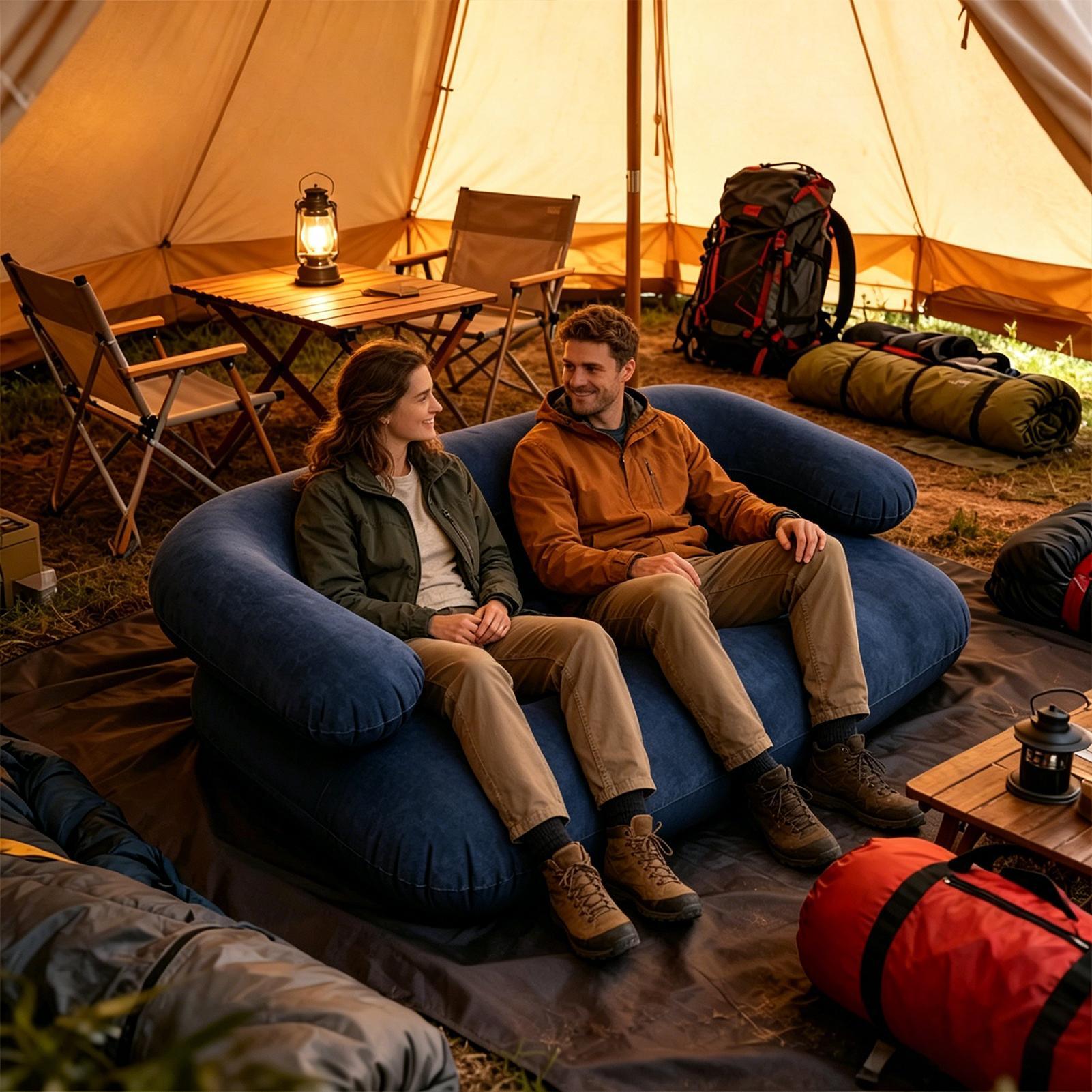 135X66X45cm Flocked Inflatable - Outdoor Camping Decke 评论和价格