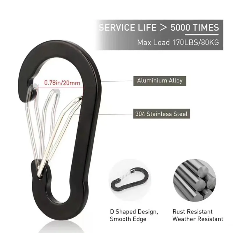 12PCS Carabiner Clip Set Touri - Camp Utensil Set 评论和价格