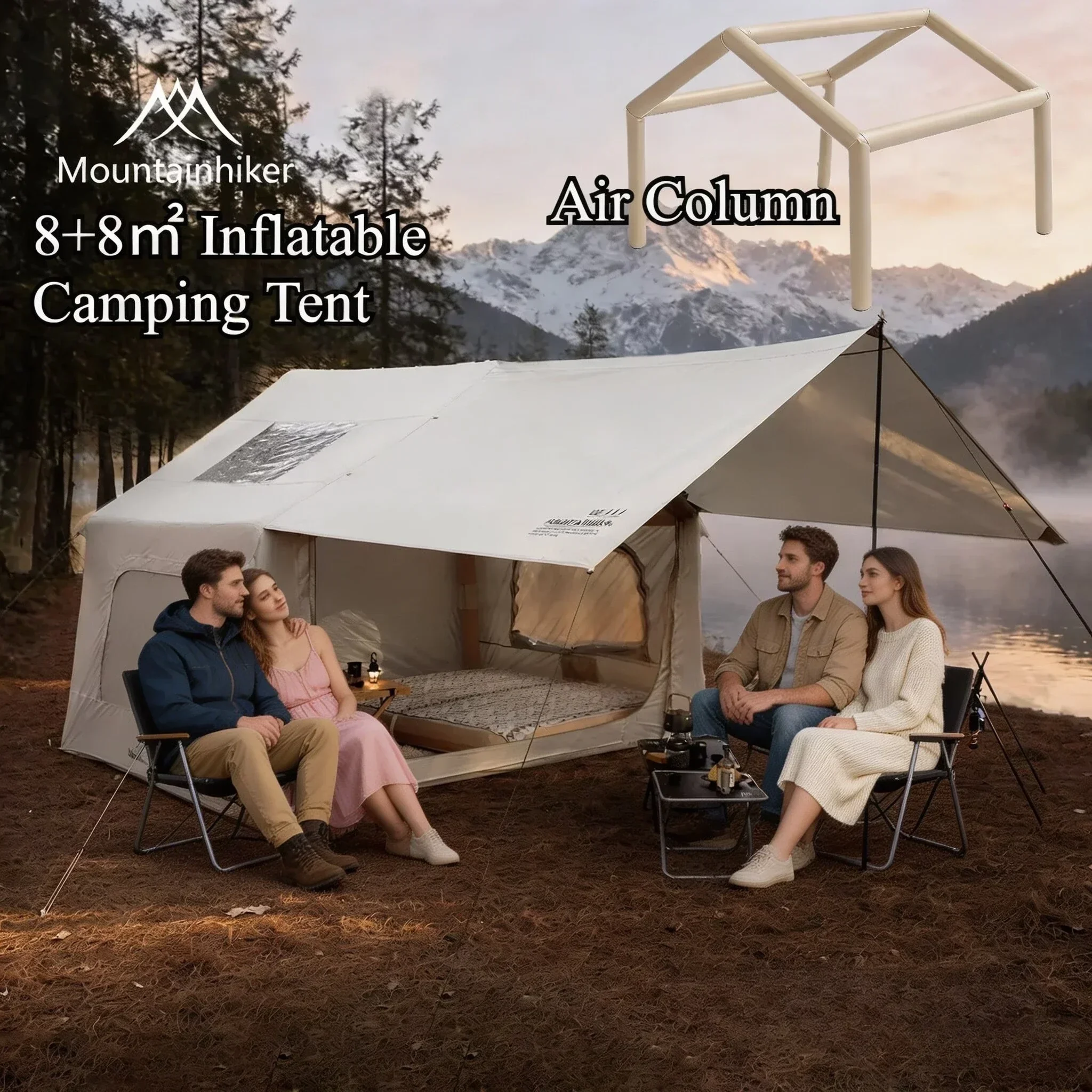8+8㎡ MOUNTAINHIKER Inflatable  - Outdoor Camping Inflatable Tent 评论和价格