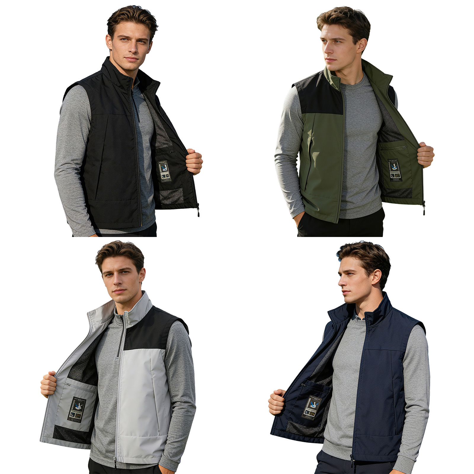 #M-5XL Men Golf Vest Stand Col - Outdoor Camping In Winter 评论和价格