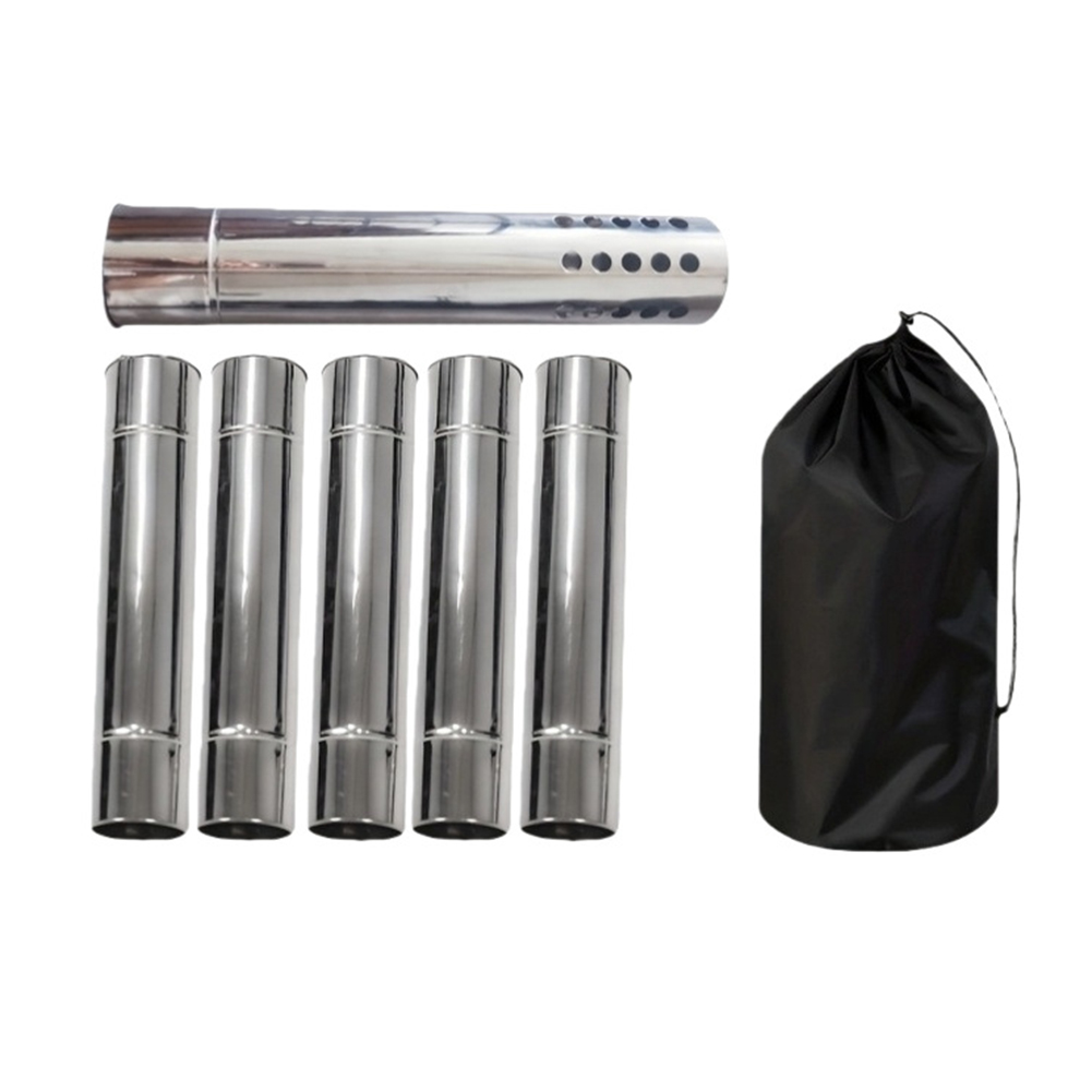 Stainless Steel Smoke Pipe Kit - Outdoor Camping Stove Wood 评论和价格