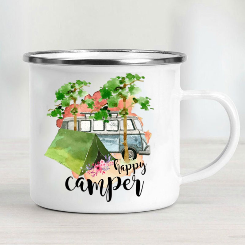 Camping Car Enamel Mug Adventu - Outdoor Camping Van 评论和价格