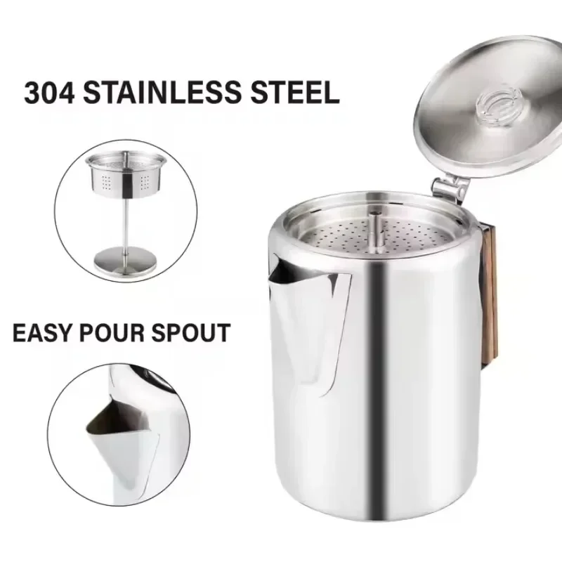 Stainless Steel Coffee Percola - Camp Percolator Coffee 评论和价格