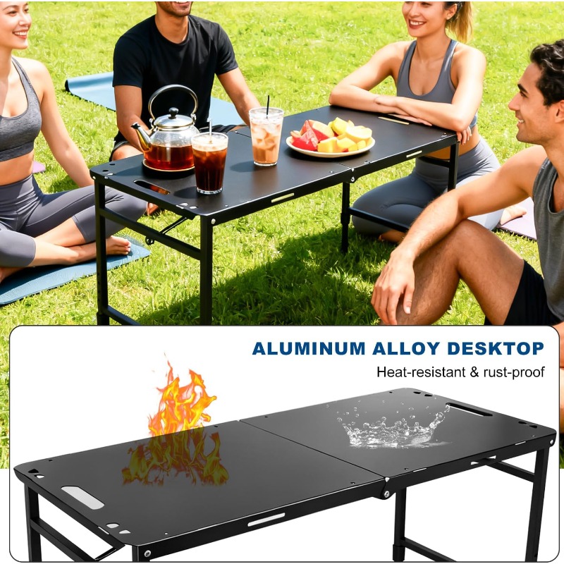 Camping Table Adjustable Foldi - Outdoor Camping Cooking Table 评论和价格