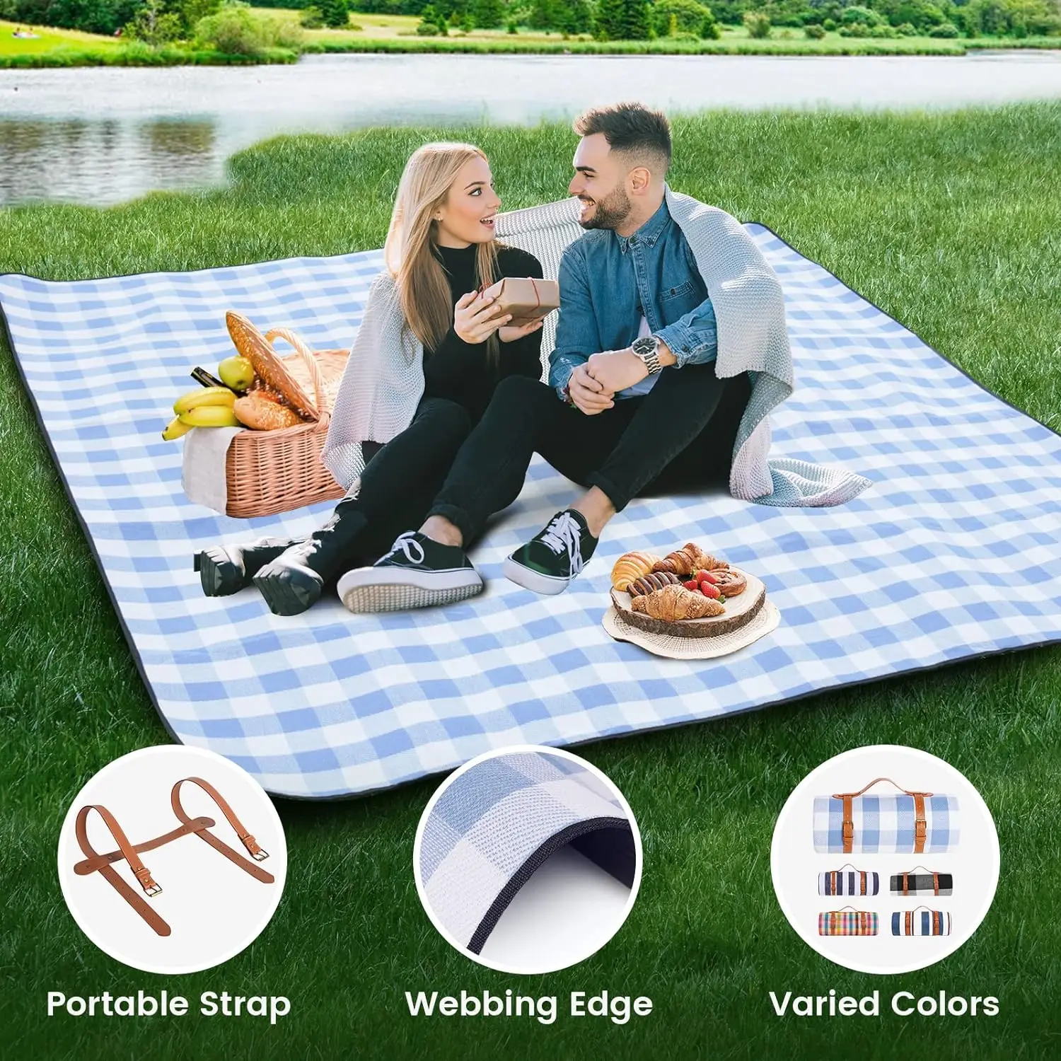 ZHUOHUA Picnic Blanket Extra L - Outdoor Camping Rug Waterproof 评论和价格