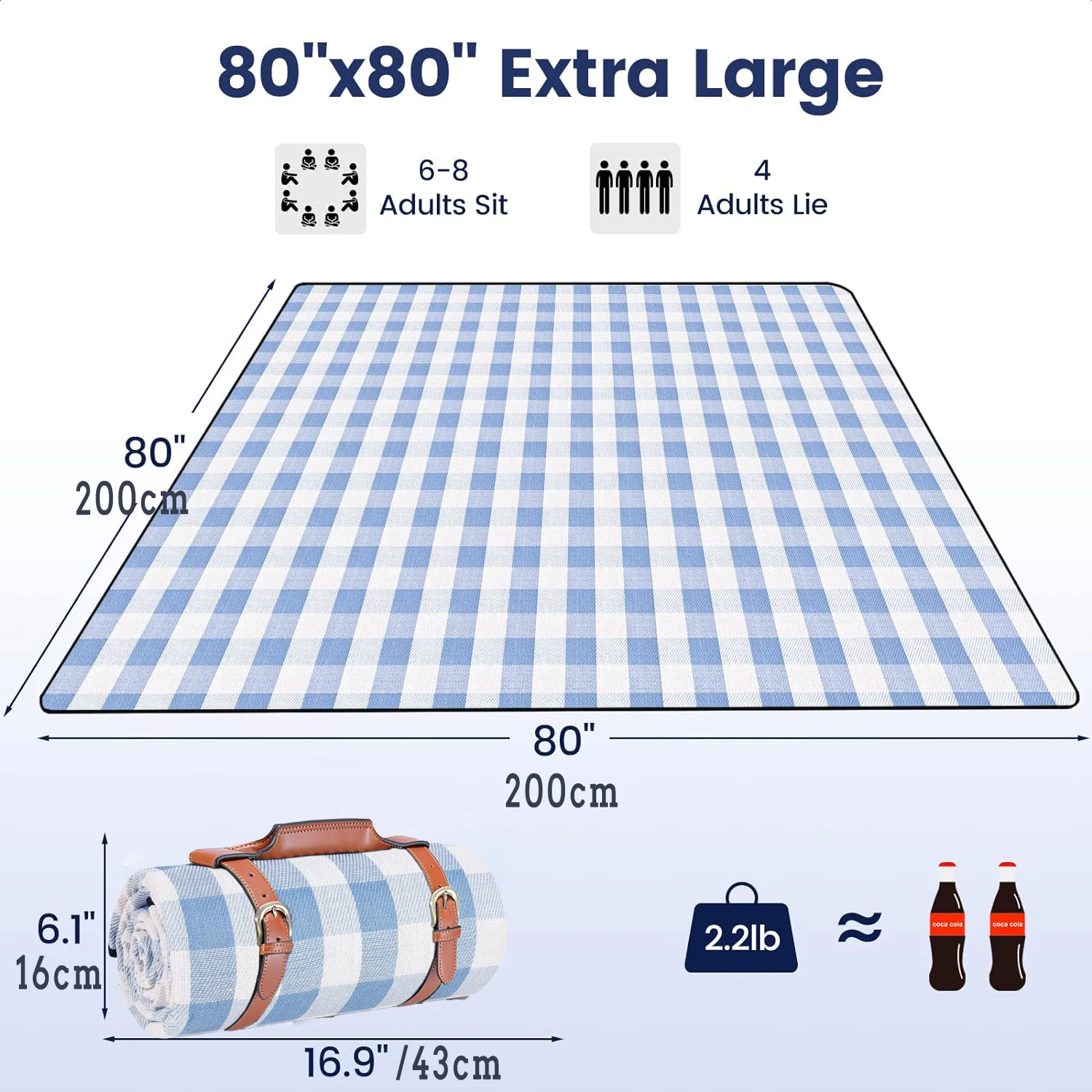 ZHUOHUA Picnic Blanket Extra L - Outdoor Camping Rug Waterproof 评论和价格